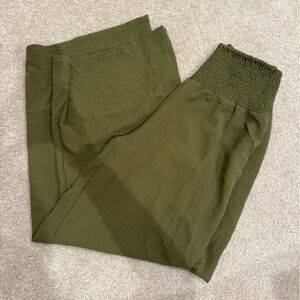 Olive Green Wide Leg Pants